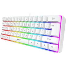 HXSJ V700 RGB Membrane wired gaming keyboard - 61keys - TKL - Qwerty - White