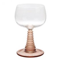 HKliving-collectie Wijnglas met gedraaide voet - roze / poeder