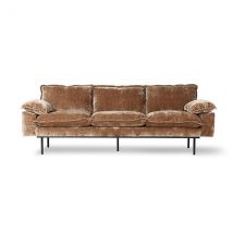 HKLIVING-collectie Retro sofa 3-zits bank fluweel corduroy goud