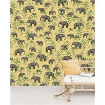 Creative Lab Amsterdam-collectie Oscar the Elephant Yellow behang Mural