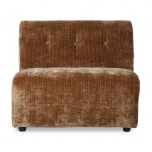 HKLIVING-collectie Vint bank element B - middenstuk - corduroy velvet, aged gold