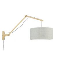 Good&Mojo-collectie Wandlamp Andes naturel/donker linnen L