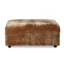 HKLIVING-collectie Vint bank hocker - corduroy velvet, aged gold