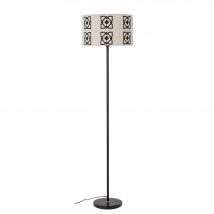 Bloomingville-collectie Vloerlamp Selita zwart - lampenkap met grafisch patroon