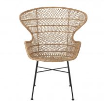 Bloomingville-collectie Lounge stoel Oudon naturel rattan