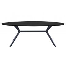 WOOOD Exclusive-collectie Bruno Eettafel Ovaal Mdf Zwart 220x100cm