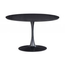 WOOOD Exclusive-collectie Sammy Eettafel Trompetvoet Rond Mdf Zwart Ø120cm