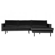 BePureHome-collectie Rodeo Chaise Longue Rechts Velvet Antraciet