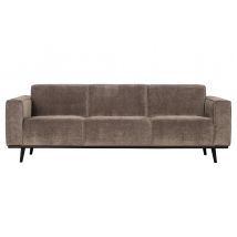 BePureHome-collectie Statement 3-zits Bank 230 Cm Brede Platte Rib Taupe