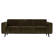 BePureHome-collectie Statement 3-zits Bank 230 Cm Brede Platte Rib Warm Groen