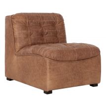 MUST Living-collectie Lounge stoel Liberty cognac buffelleer.