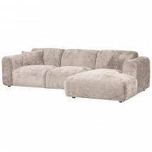 WOOOD Cloud Chaise Longue Rechts Geweven Chenille Naturel