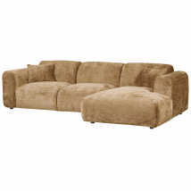 WOOOD Cloud Chaise Longue Rechts Geweven Chenille Honing Geel