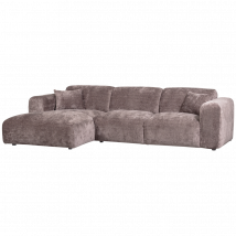 WOOOD Cloud Chaise Longue Links Geweven Chenille Taupe