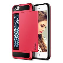 VOFOLEN iPhone 5S - Wallet Card Slot Cover Case Hoesje Business Rood