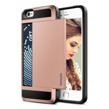 VOFOLEN iPhone 5S - Wallet Card Slot Cover Case Hoesje Business Roze