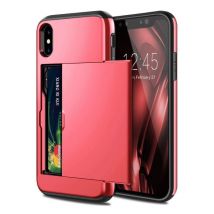 VOFOLEN iPhone X - Wallet Card Slot Cover Case Hoesje Business Rood
