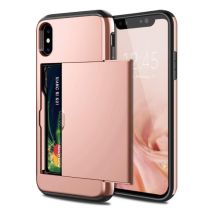 VOFOLEN iPhone X - Wallet Card Slot Cover Case Hoesje Business Roze
