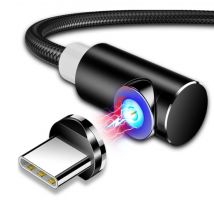 INIU USB 2.0 - Micro-USB Magnetische Oplaadkabel 2 Meter Gevlochten Nylon Oplader Data Kabel Data Android Zwart
