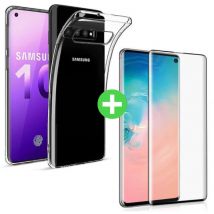 Stuff Certified® Samsung Galaxy S10 Transparant TPU Hoesje + Screen Protector Tempered Glass