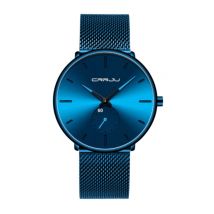 CRRJU Kwarts Horloge - Anoloog Luxe Uurwerk voor Mannen en Vrouwen - Blauw