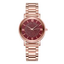 HEZHUKEJI Horloge Luxe Dames - Anoloog Kwarts Uurwerk voor Vrouwen Rood