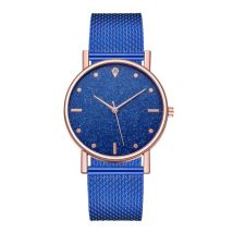 HEZHUKEJI Horloge Kwarts Dames - Luxe Anoloog Uurwerk voor Vrouwen Blauw