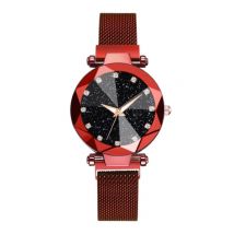 Yuhao Starry Night Horloge Dames - Luxe Anoloog Kwarts Uurwerk voor Vrouwen Rood