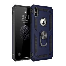 R-JUST iPhone XS Max Hoesje - Shockproof Case Cover Cas TPU Blauw + Kickstand