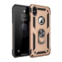 R-JUST iPhone 7 Hoesje - Shockproof Case Cover Cas TPU Goud + Kickstand