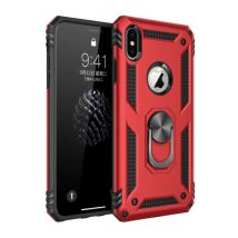 R-JUST iPhone 7 Hoesje - Shockproof Case Cover Cas TPU Rood + Kickstand