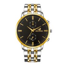 Orlando Staal Horloge voor Heren - Leren Bandje Anoloog Luxe Uurwerk voor Mannen Kwarts