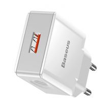 Baseus Fast Charge USB Stekkerlader - Quick Charge 3.0 Muur Oplader Wallcharger AC Thuislader Adapter Wit