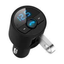 Korseed 3.6A Dual USB Autolader met Bluetooth Transmitter - Handsfree Oplader FM Radio Kit Met SD-Kaart Slot Zwart