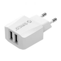 Orico Dual 2x Port USB Stekkerlader - 2.1A Muur Oplader Wallcharger AC Thuislader Adapter Wit