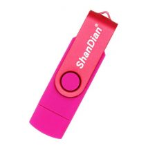 ShanDian High Speed Flash Drive 4GB - USB en USB-C Stick Geheugen Kaart - Roze