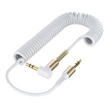 Felkin Gekrulde 3.5mm AUX Kabel Verguld - Audio Jack - 1.8 Meter - Wit