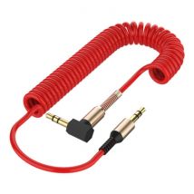 Felkin Gekrulde 3.5mm AUX Kabel Verguld - Audio Jack - 1.8 Meter - Rood
