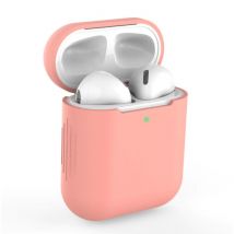 SIFREE Flexibel Hoesje voor AirPods 1 / 2 - Silicone Skin AirPod Case Cover Soepel - Donker Roze