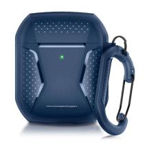 MOBOSI Shockproof Hoesje voor AirPods 1 / 2 met Karabijnhaak - AirPod Case Cover Skin - Blauw