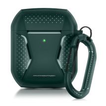 MOBOSI Shockproof Hoesje voor AirPods 1 / 2 met Karabijnhaak - AirPod Case Cover Skin - Groen