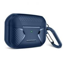 MOBOSI Shockproof Hoesje voor AirPods Pro met Karabijnhaak - AirPod Case Cover Skin - Blauw