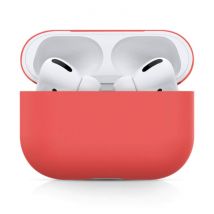 SIFREE Flexibel Hoesje voor AirPods Pro - Silicone Skin AirPod Case Cover Soepel - Lichtrood