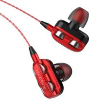 Bluelans Dual Driver Oordopjes AUX 3.5mm - Oortjes Wired Earphones Oortelefoon Rood