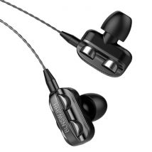 Bluelans Dual Driver Oordopjes AUX 3.5mm - Oortjes Wired Earphones Oortelefoon Zwart