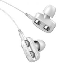 Bluelans Dual Driver Oordopjes AUX 3.5mm - Oortjes Wired Earphones Oortelefoon Wit
