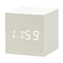 July's Song Houten Digitale LED Klok - Wekker Alarm Snooze Helderheid Aanpassing Wit