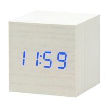 July's Song Houten Digitale LED Klok - Wekker Alarm Snooze Helderheid Aanpassing Wit