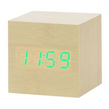 July's Song Houten Digitale LED Klok - Wekker Alarm Snooze Helderheid Aanpassing Bruin