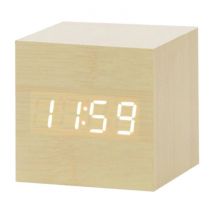 July's Song Houten Digitale LED Klok - Wekker Alarm Snooze Helderheid Aanpassing Bruin